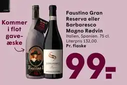 SPAR Faustino Gran Reserva eller Barbaresco Magno Rødvin, DKK 99 tilbud