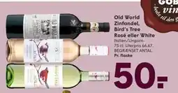SPAR Old World Zinfandel, Bird’s Tree Rosé eller White, DKK 50 tilbud