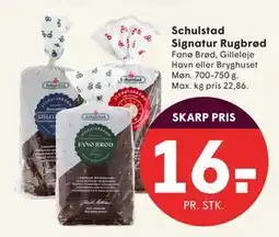SPAR Schulstad Signatur Rugbrød, DKK 16 tilbud