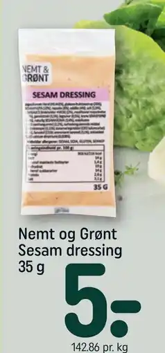 REMA 1000 Nemt og Grønt Sesam dressing 35 g, DKK 5 tilbud