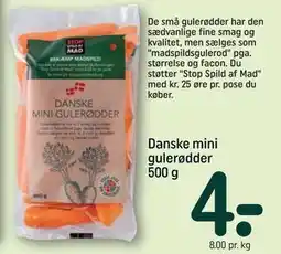 REMA 1000 Danske mini gulerødder 500 g, DKK 4 tilbud