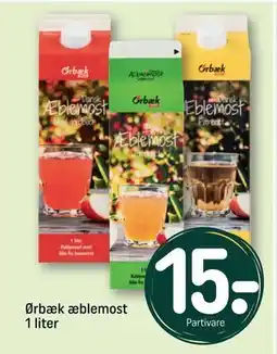 REMA 1000 Ørbæk æblemost 1 liter, DKK 15 tilbud