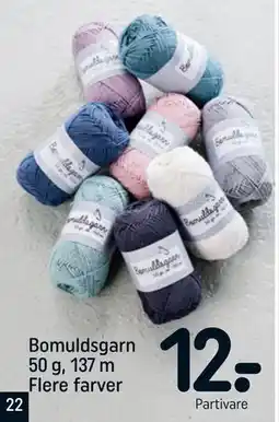 REMA 1000 Bomuldsgarn 50 g, 137 m Flere farver, DKK 12 tilbud