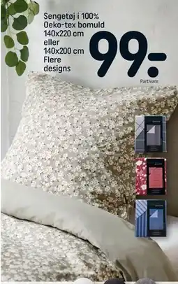 REMA 1000 Sengetøj i 100% Oeko-tex bomuld 140x220 cm eller 140x200 cm, DKK 99 tilbud