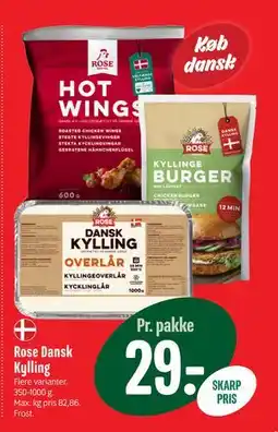 Min Købmand Rose Dansk Kylling, DKK 29 tilbud