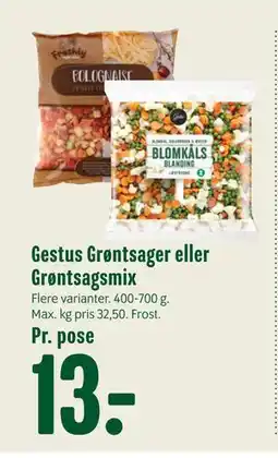 Min Købmand Gestus Grøntsager eller Grøntsagsmix, DKK 13 tilbud