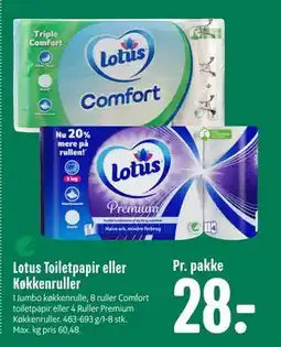 Min Købmand Lotus Toiletpapir eller Køkkenruller, DKK 28 tilbud