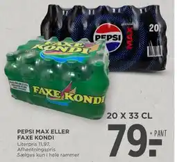 MENY PEPSI MAX ELLER FAXE KONDI, DKK 79 tilbud