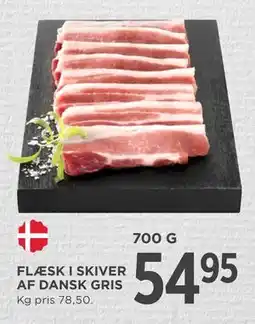 MENY FLÆSK I SKIVER AF DANSK GRIS, DKK 54.95 tilbud