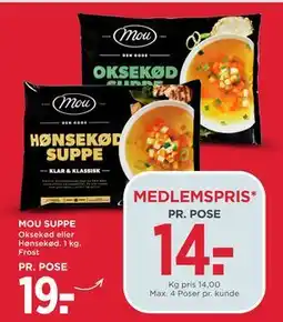 MENY MOU SUPPE, DKK 19, App-pris tilbud