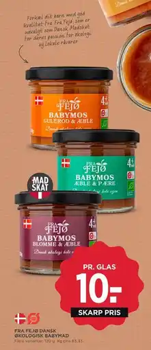 MENY FRA FEJØ DANSK ØKOLOGISK BABYMAD, DKK 10 tilbud