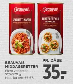 MENY BEAUVAIS MIDDAGSRETTER, DKK 35 tilbud