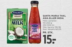 MENY SANTA MARIA THAI, ASIA ELLER INDIA, DKK 15 tilbud