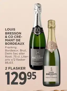 MENY LOUIS BRESSON & CO CRÉMANT DE BORDEAUX, DKK 129.95 tilbud