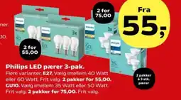 Kvickly Philips LED pærer 3-pak. tilbud