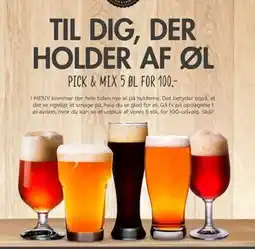MENY PICK & MIX 5 ØL, DKK 100 tilbud