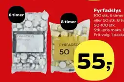 Kvickly Fyrfadslys tilbud