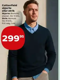 Kvickly Cottonfield skjorte eller strik tilbud