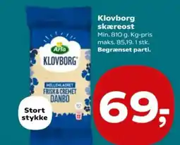 Kvickly Klovborg skæreost tilbud