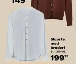 Kvickly Skjorte med broderi Str. 36-46. tilbud