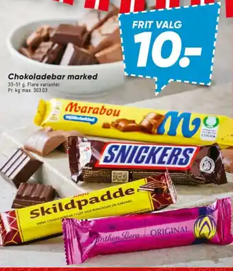 Bilka Chokoladebar marked tilbud
