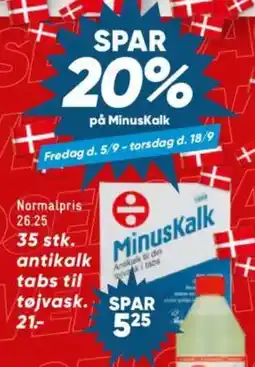Bilka Minuskalk antikalk tabs til tøjvask tilbud