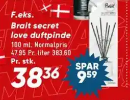 Bilka F.eks. Brait secret love duftpinde tilbud