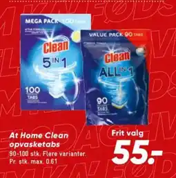 Bilka At Home Clean opvasketabs tilbud