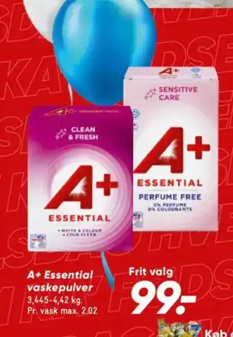 Bilka A+ Essential vaskepulver tilbud