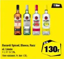 Calle Bacardi Spiced, Blanca, Razz el. Limon tilbud