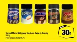 Calle Spread Mars, Milkyway, Snickers, Twix el. Bounty tilbud