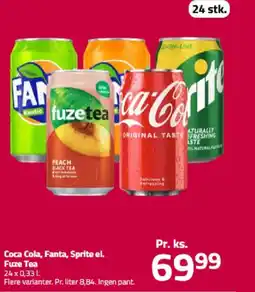 Fleggaard Coca Cola, Fanta, Sprite el. Fuze Tea tilbud