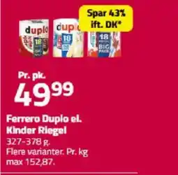 Fleggaard Ferrero Duplo el. Kinder Riegel tilbud