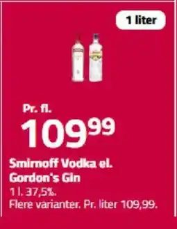 Fleggaard Smirnoff Vodka el. Gordon's Gin tilbud