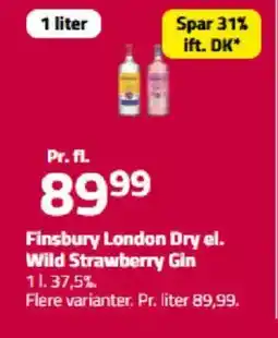 Fleggaard Finsbury London Dry el. Wild Strawberry Gin tilbud