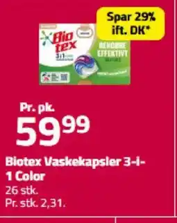 Fleggaard Biotex Vaskekapsler 3-i- 1 Color tilbud