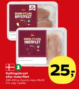 SuperBrugsen Kyllingebryst eller inderfilet tilbud