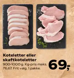 SuperBrugsen Koteletter eller skaftkoteletter tilbud