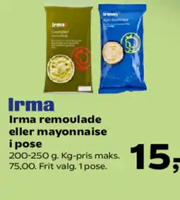 SuperBrugsen Irma remoulade eller mayonnaise i pose tilbud