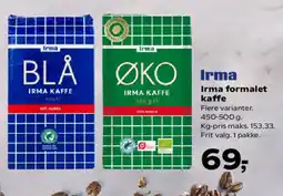 SuperBrugsen Irma formalet kaffe tilbud