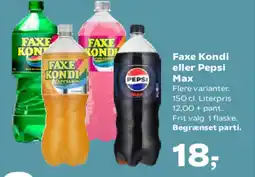 SuperBrugsen Faxe Kondi eller Pepsi Max tilbud