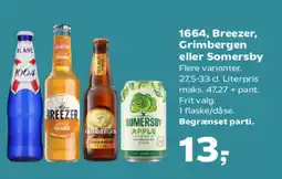 SuperBrugsen 1664, Breezer, Grimbergen eller Somersby tilbud