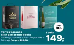 SuperBrugsen Torres Coronas eller Esmeralda i boks tilbud