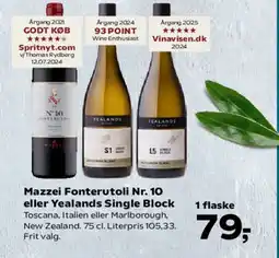 SuperBrugsen Mazzei Fonterutoli Nr. 10 eller Yealands Single Block tilbud