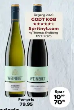 SuperBrugsen Weinbiet Spätburgunder eller Riesling tilbud