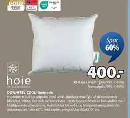 JYSK DOWNFEEL COOL fiberpude, DKK 400 tilbud