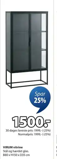 JYSK VIRUM vitrine, DKK 1500 tilbud