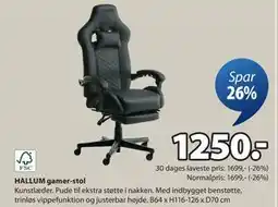 JYSK HALLUM gamer-stol, DKK 1250 tilbud