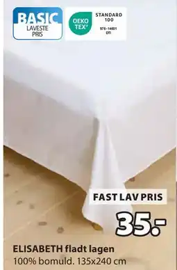 JYSK ELISABETH fladt lagen, DKK 35 tilbud