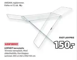 JYSK LEIFHEIT tørrestativ, DKK 150 tilbud